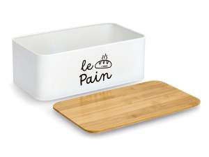 brotkasten le pain metall bambus weiss 117393