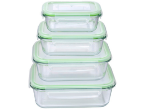 KOMPLET POSOD ZA SHRANJEVANJE ŽIVIL IN HRANE IZ STEKLA, 4 KOS 2 izdelek brez naslova 14 1