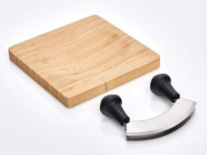 kraeuterbrett mit wiegemesser bambus edelstahl 58667