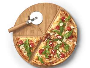 pizza set 2 tlg bambus metall 55874