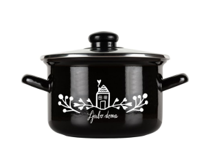 KOZICA VISOKA S POKROVOM, 20 CM, 3,7L, ČRNA