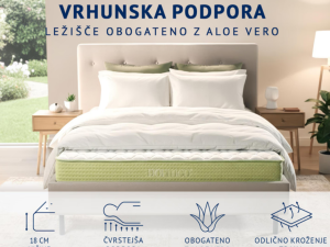 LEŽIŠČE DORMEO ALOE VERA, 18 CM, ČVRSTEJŠA PODPORA, TRDOTA 9 OD 10